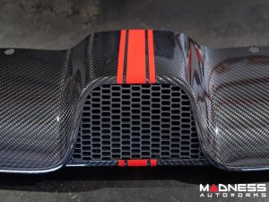 FIAT 500 Rear Diffuser - Carbon Fiber - Red Racing Stripe w/ White Scorpion